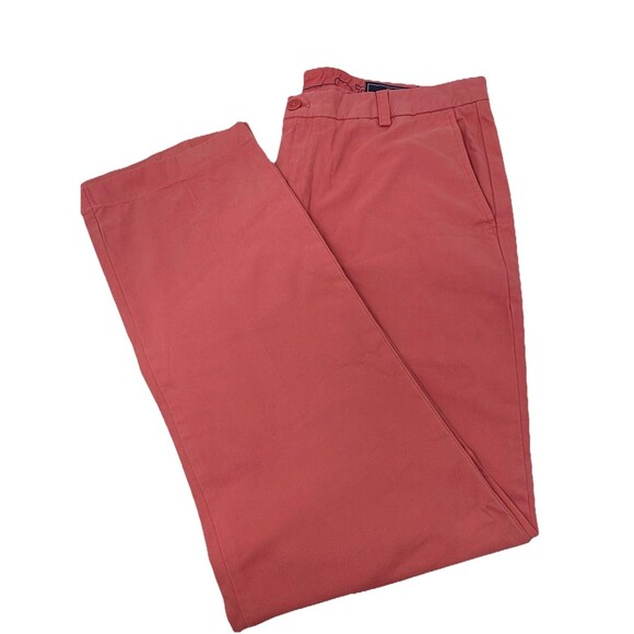 Vineyard Vines Men's 36‎ X 32 Slim Fit Breaker Pants Golf Pink Chino Khaki - Picture 1 of 7